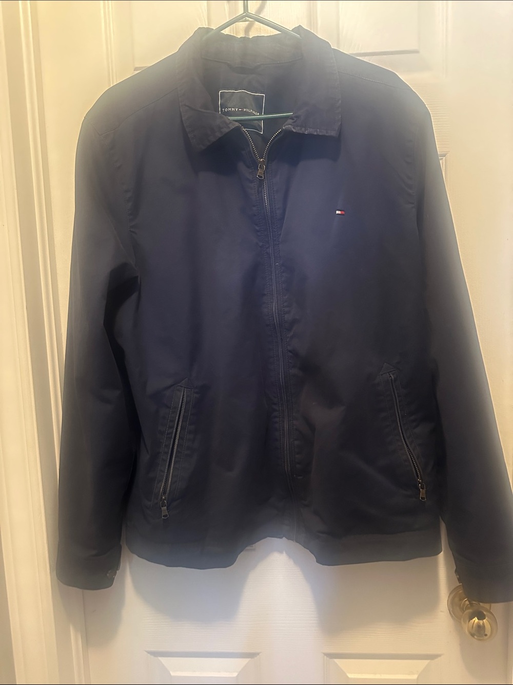 Tommy Hilfiger Men's Navy Blue Zip Bomber Jacket